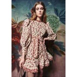 CELIAB Corduroy Mini Flloral Adler Dress X- Small $288